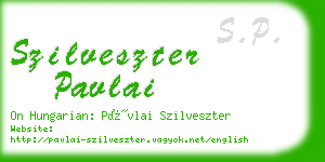 szilveszter pavlai business card